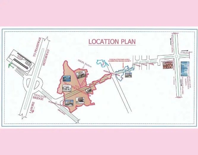 Enclosures Housing Society Rawalpindi Location Plan