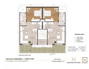 3.5 Marla Boutique villa apartment floor plan