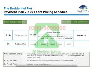 3.5 marla residential plot payment plan