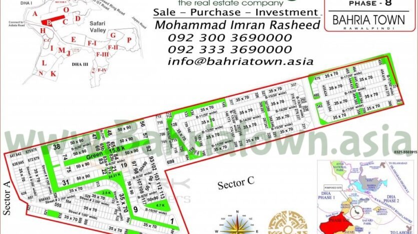 bahria town phase 8 sector b map