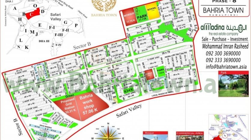 bahria town phase 8 sector c map