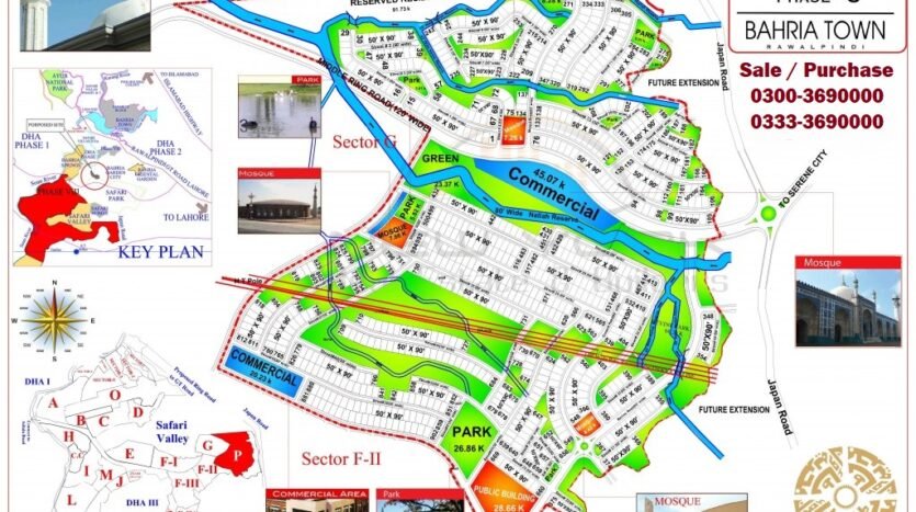 bahria town phase 8 sectro p map