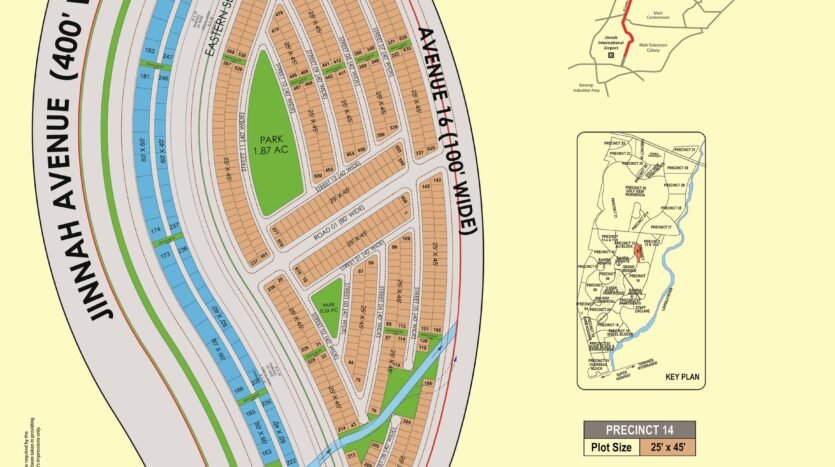bahria town karachi precinct 14 map