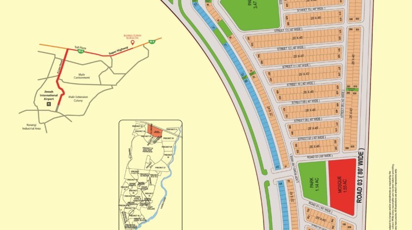 bahria town karachi precinct 24 map