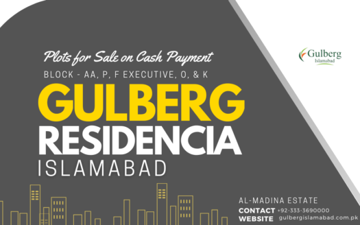 Gulberg Residencia Plots for Sale on Cash Payment