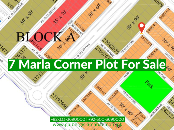7 Marla Corner Plot for Sale in Block A, Gulberg Residencia, Islamabad